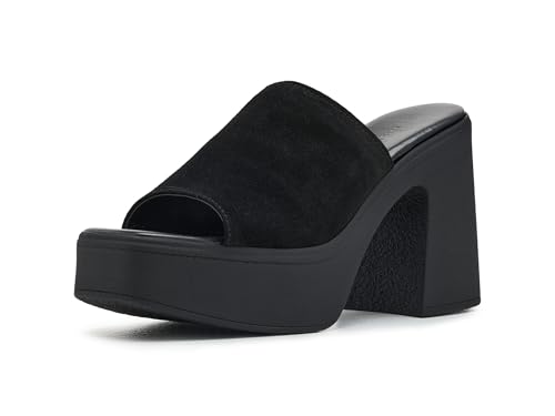 Free People Womens Zoe Platform Sandals, Black Tide Suede, 8 Medium US