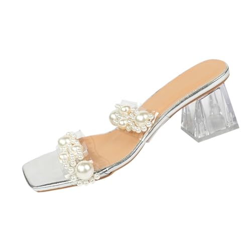 Sandales pour femme style décontracté avec talons hauts confortables en PVC