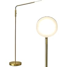 OBright Moon - Dimmable LED Floor Lamp, Adjustable Color Temperature for Bedside Reading, Work Light, Art/Crafting Light, Sewing, 360 Flexible Gooseneck, Rotatable Lighting, Antique Brass