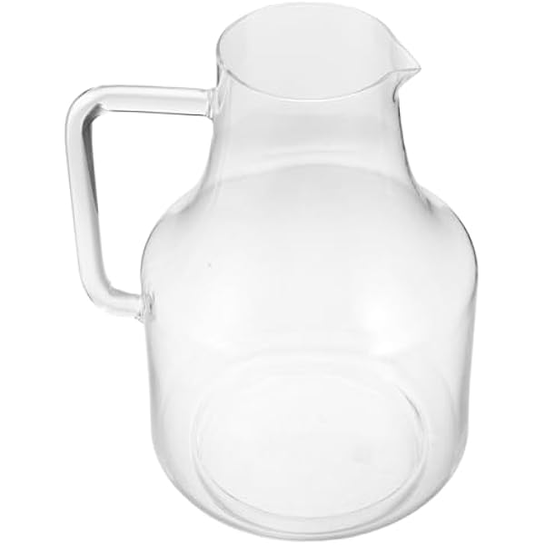 SOLUSTRE Szklany dzbanek do lodówki: 1600 ml/54 uncje, odporny na ciepło, z uchwytem i dzióbkiem - dzbanek do parzenia zimnej herbaty mrożonej - szklany borokrzemianowy do soku, lemoniady i