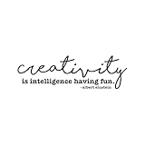 Albert Einstein Wall Decals - Creativity Is Intelligence - Vinyl Decoration for the Home, Office or Classroom Decor