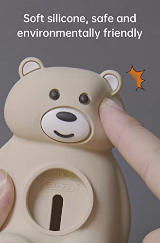 SIKAI-Cute-Bear-Charger-Stand-Compatible-with-Samsung-Galaxy-Watch-5-44mm40mm-Galaxy-Watch-5-Pro-55mm-Soft-Silicone-Supports-Nightstand-Mode-HomeOffice-Use-Ideal-Gift-Khaki