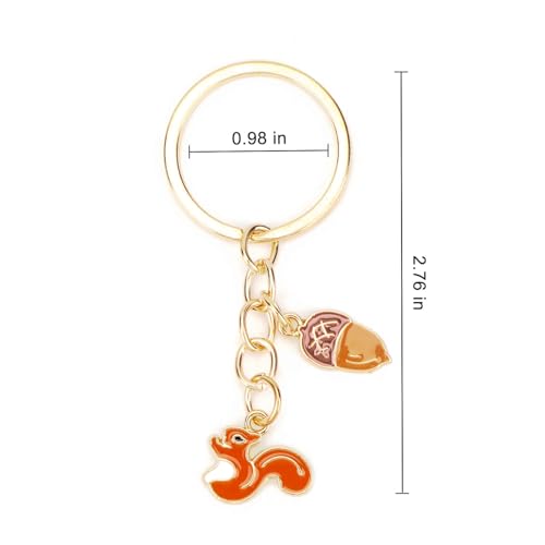 Eichhörnchen Schlüsselanhänger Glücksbringer, Schlüsselanhänger Kinder, Keychain Tier Cute, Anhänger Tasche, Geschenk für Kinder