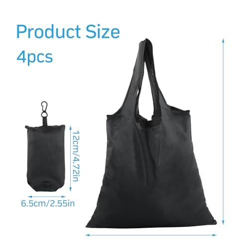 Ehuihuan 4 Stück Einkaufstasche Faltbar, Einkauf Stofftaschen, Faltbare Einkaufstasche im Beutel, Wiederverwendbare Einkaufstüten Wasserdicht