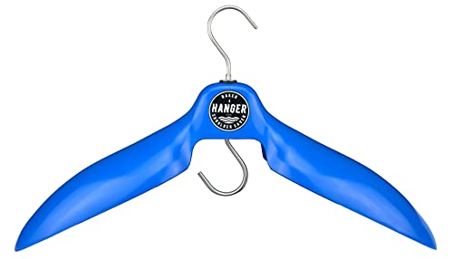 Wetsuit Hanger & Accessory Hanger 'Shoulder Saver' by BAKER HANGER - USA Made - Hanger Includes Bottom Accessory Hanger Hook for Storing Items Inside Suit, 4 Inch Hook (Blue)
