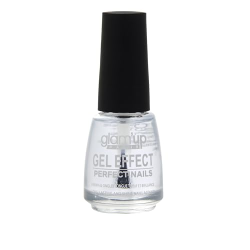 Glam'Up Paris - Esmalte de uñas XL Pro - Esmalte de Uñas Profesional de Alta Gama - Secado Rápido - Larga Duración - Pincel Ultra Grande - 18 ml - Efecto Gel - N° 400 - Transparente