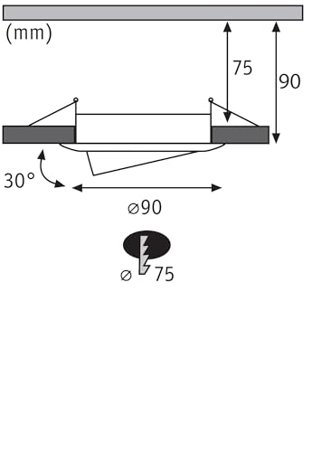 Paulmann 92111 Einbauleuchte 3er-Set schwenkbar rund 90mm 30° GU10 max. 3x10W 230V Schwarz Einbaulampe