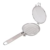 Fockety Edelstahl-Kaffeebohnenröster-Werkzeug, Tragbare Handliche Netzpfanne mit Langem Holzgriff, Kaffeeröster Zum Bohnenbacken zu Hause Im Freien auf Gas-Elektroherden, 120 G