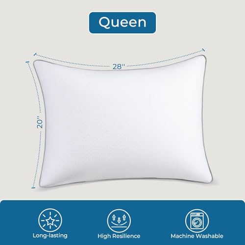 Sasttie Pillows Queen Size Set of 2, Bed Pillows - Oeko-Tex Certified Down Alternative, Hotel Quality Image 7