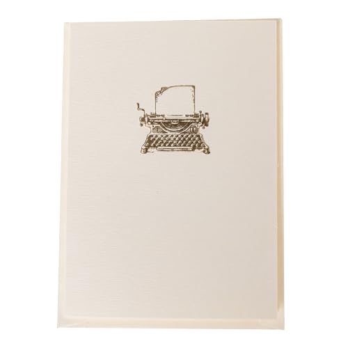 Image of Graphique Typewriter Cards, Pack of 10 Cards with Envelopes, All Occasion Greetings, Blank Inside, Gold Foil Embossing, La Petite Press Collection Boxed Set, 3.25 inch x 4.75 inch