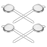 LOORGVEL 4 piezas Colador Fino de Acero Inoxidable con Malla Microfina para Té Café Jugo y Leche de Soja Resistente al Calor y Uso Doméstico y Profesional