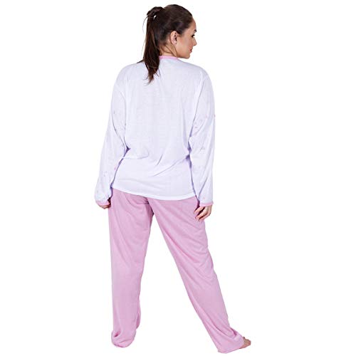 Kit Com 2 Pijamas Femininos Inverno Calça e Blusa (G (42-44))