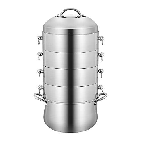 Olla Vaporera para Sopa, Fondo Compuesto De 3 Capas, Ideal para Arroz Al Vapor, Pescado, Sopa De Pollo Hervido Y Gachas Hervidas.,30Cm