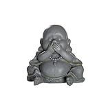 Le matériau magnésie donne à la figurine Bouddha une structure robuste, tandis que la finition grise assure une élégance intemporelle.