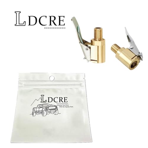 image for LDCRE Tire Air Chuck with Clip Adapter, Brass Locking Tire Inflator No