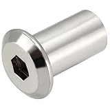 M6x12 Zylindermuttern, Innensechskant, Sechskant-Innensechskantmuttern mit Einsteckmöbeln, verzinkte Alan-Sechskantmutter mit Schlüsselhülse für 6mm Schrauben (10er-Pack)