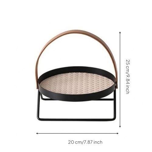 Meuble d'appoint pour bureau en fer beige avec corbeille de rangement