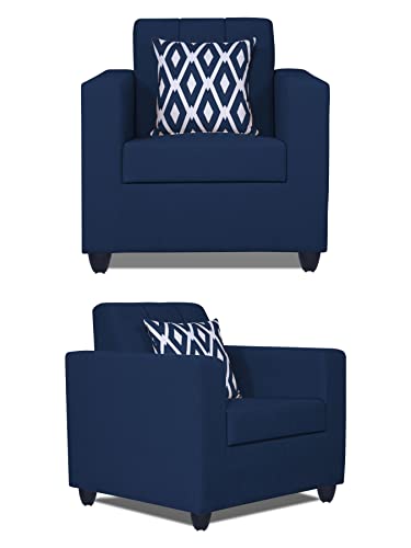 Image of Adorn India Rio HighBack 3+1+1 5 Seater Sofa Set (Blue) (3 Year Warranty)
