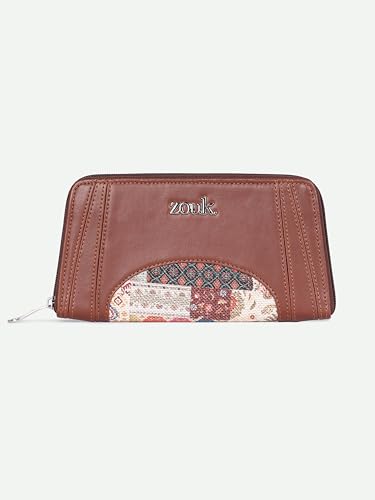 Image of ZOUK Arika Zipper Wallet for Women | Card Holder Wallet with 10 Card Slots, Coin Pouch & Cash Compartments | Purse for Women Stylish | Fits Phones up to 6.7 inch | Kutch Gamthi