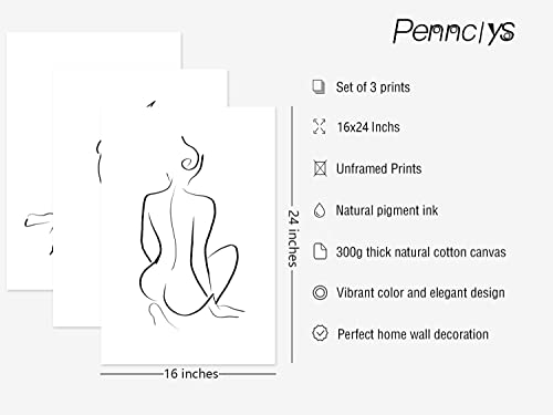 Minimalist Line Wall Art Woman Body Outline Wall Art Prints Women Figure Drawing Painting Body Line Art Wall Decor Female Wall Art Abstract Woman Silhouette Canvas Art Aesthetic 16X24X3 Inch Unframed #TOP1