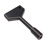 Decoralin Clé triangulaire pour poubelles verrouillables, porte d'ascenseur, cheminée, armoire de compteur de gaz, armoire de contrôle avec interrupteur, poignée longue – Noir