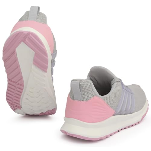 Tênis Feminino Treino Academia Corrida Caminhada Conforto (CINZA/ROSA BB, BR, Adulto, Numérico, 39)