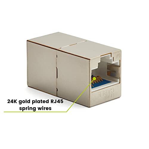 TRUE CABLE Acoplador Inline Shielded Cat6A, Pack 2, RJ45 Hembra miniatura 2