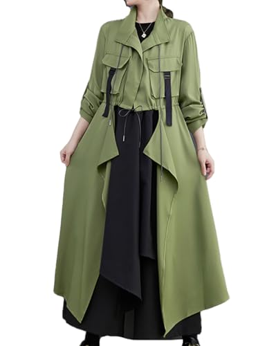 Trench hiver noir manteau long fluide pour femme idéal pour les sorties froides