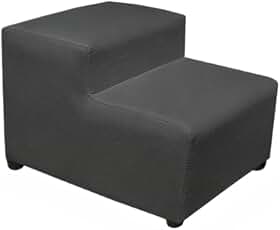 Escadas Estofada Escadinha 2 Degraus Para Pet Gato Cachorro Subir No Sofá Luxo Antiderrapante Suede(Cinza)