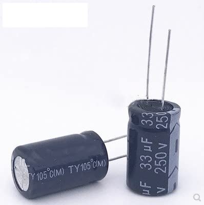 Akcesoria elektroniczne 50 szt. Kondensatory elektrolityczne 33uF 250V 13*20mm 105 stopni Celsjusza promieniowe Urządzenia elektroniczne