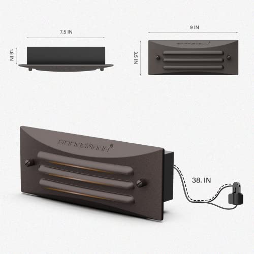Goodsmann Low Voltage Step Light Outdoor 12V Ac Landscape Stair Light 1Pk 1.2W Led Deck Light Outdoor Step Lighting 3000K Warm White With Cable Connectors Aluminum Work With Lighting Transformers #TOP6