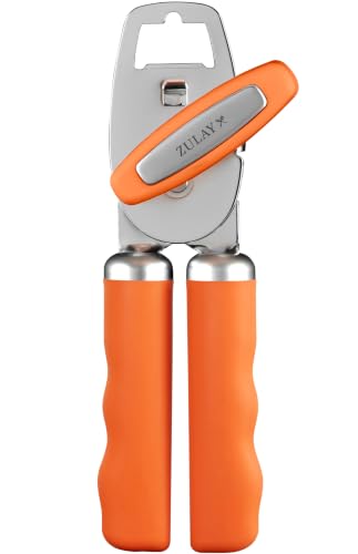 Image of Zulay Kitchen Manual Can Opener Heavy Duty Patented Stainless Steel, Orange