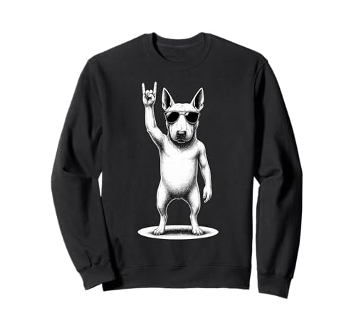 Inglés Bull Terrier Música Rock Retro Vintage Perro Amante Sudadera