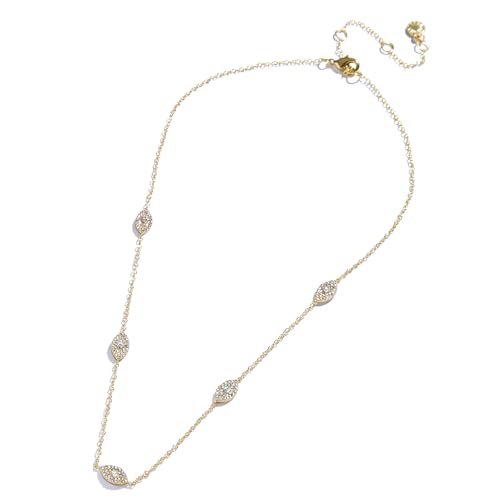 Divine & Protected Evil Eye Necklace - Gold Chain, Glass Stones, Hypoallergenic - Perfect Gifting Necklace for Women, 17