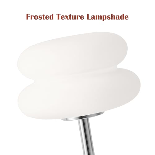 LSTVZSNRX White Mushroom Lamp, Mid Century Modern Lamp for Nightstand, Dimmable Retro Egg Tart Bedside Lamps, Home Decor Ambient Lighting Aesthetic Cute Lamps for Bedroom Living Room (NOT Glass) — view 4