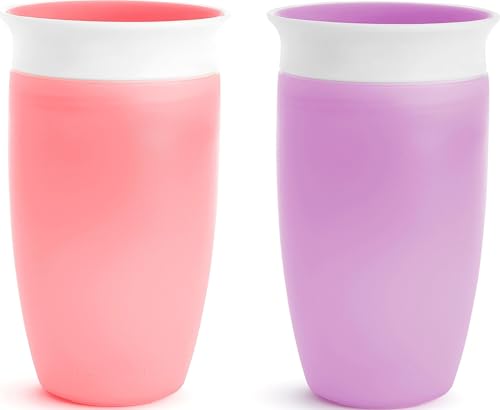 Image of Munchkin Miracle 360 Spill-Proof Sippy Cups, 10 Oz, Pink/Purple, 2 Pack