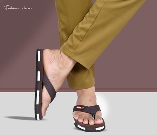 Image of Zebra Mens Rubber Slippers Daily Use Flat Chappals with Anti-Slip Sole Lightweight, Durable & Stylish Footwear