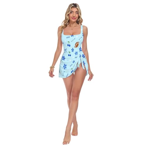 Maillot de bain une pièce bleu clair pour vacances au soleil