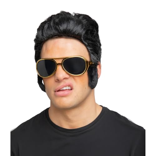 Wicked Costumes 50s Rock n Roll King Glasses with Sideburns Fancy Dress Accessory
