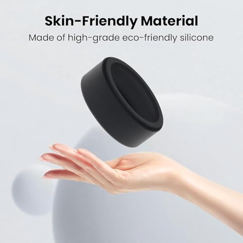 Image of Smart Ring Silicone Cover Compatible with Oura Ring Gen 3, Gabit Ring- Lightweight Silicone Smart Ring Protector, Skin Friendly Case for Working Out, (M for 11 /12 /13 /14) Black