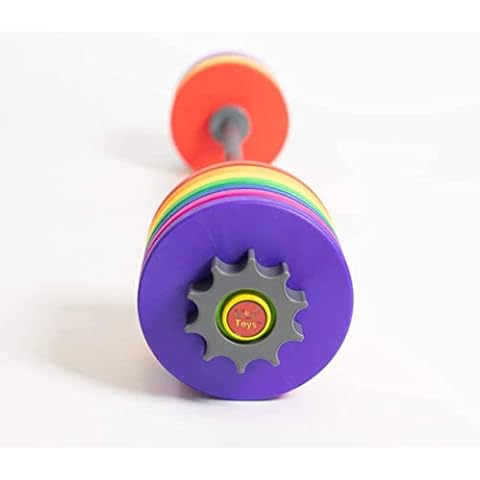 WOD Toys® Custom Color Barbell Mini - Adjustable Barbell Toy Set for Kids Fitness - Safe, Durable Kids Workout Toys (Pair #1 - Blue, Pair #2 - Black) Cover