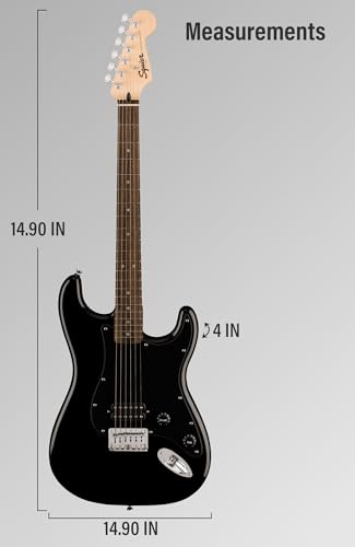 Image of Fender Squier Sonic Stratocaster HT H - Black Bundle with Frontman 10G Amp, Tuner, Strap, Cable, Picks, and Austin Bazaar Guitar DVD