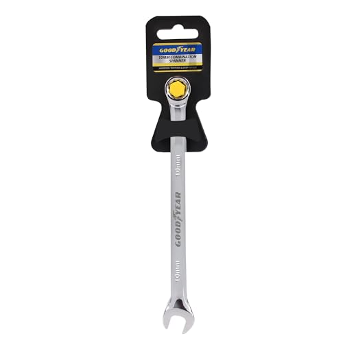 Image of Goodyear 10mm Spanner - Chrome Vanadium Steel| Precision Engineered for Tightening and Loosening Nuts and Bolts| Durable & Corrosion-Resistant Wrench| Essential Hand Tool for Mechanics