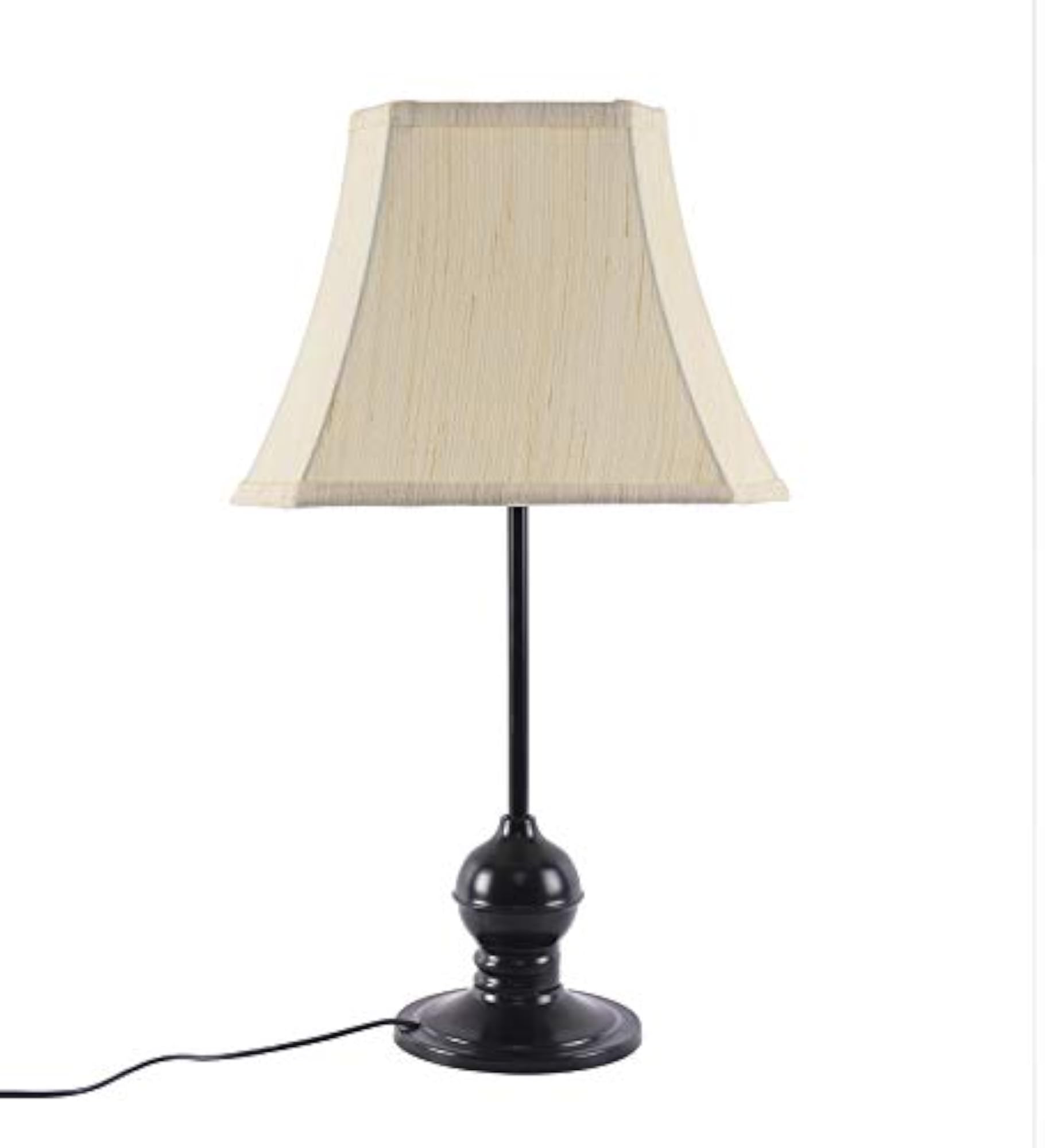 Taj Cotton Off-White Shade with Iron Table Lamp, Elegant Design