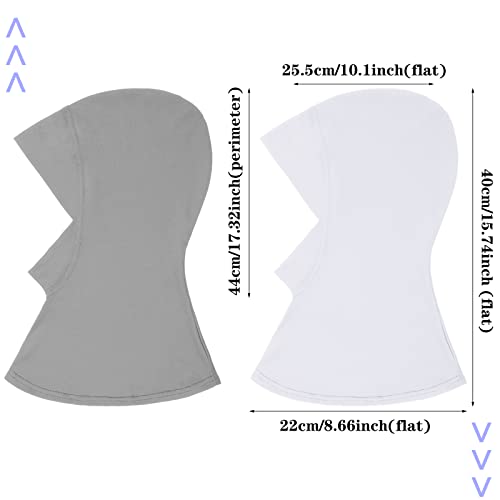 Geyoga 4 Pieces Modal Hijab Cap Adjustable Muslim Stretchy Turban Full Cover Shawl Cap Full Neck Coverage for Lady (Black, White, Blue, Gray)