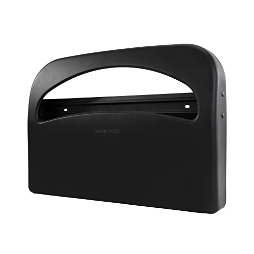 Vannsoo Toilet Seat Cover Dispenser - Stainless Steel Wall Mount Toilet Seat Cover Holder For Commercial Bathroom, 250 Single Or Half Fold Seat Covers Capacity (Black) #TOP17