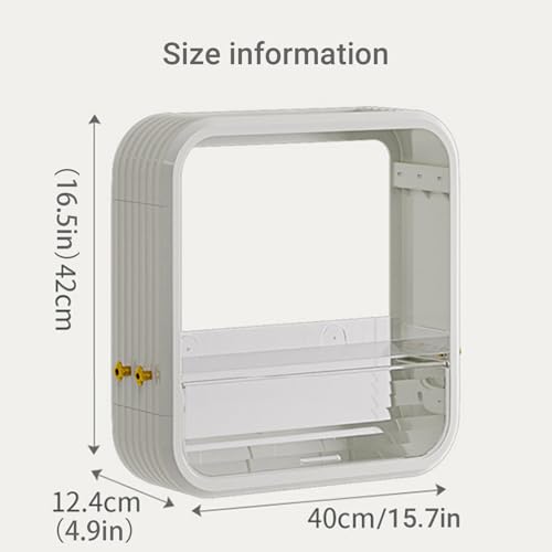 Mueble de baño para artículos de tocador suspendido y ajustable sin perforar 3