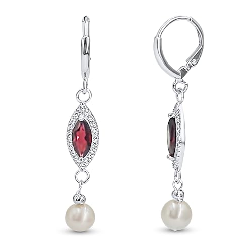Freshwater Pearl & garnet Gemstone...