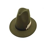 Material: lana estilo: casual TUOLUO Bombín De ala Grande Aleros Planos Otoño Invierno Damas Sombrero De Fieltro XXL/Verde