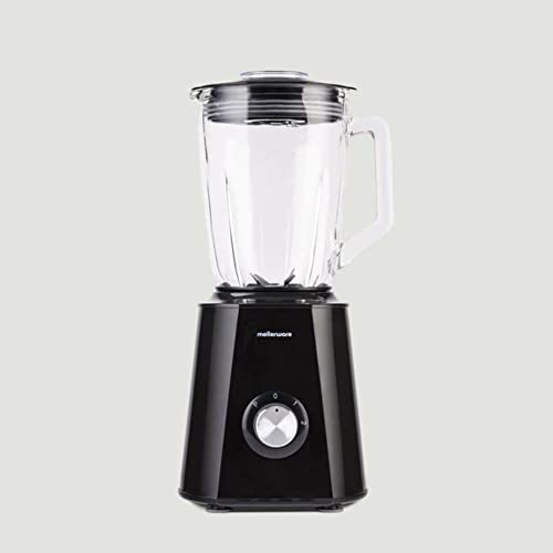 Mellerware - Batidora de vaso Mixy! 1300 W | Jarra de vidrio de 1.5L | 2 velocidades + TURBO | Procesador de alimentos profesional con cuchillas de 6 hojas | Rompehielos | Acero Inoxidable